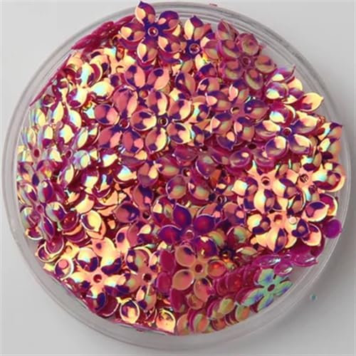 240 teile/paket 9mm Pflaume Pailletten Fünf-finger Cup Blumen Lose Pailletten Pailletten Nähzubehör for Kleidung DIY Handwerk(JG Rose)