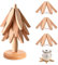 sous-Verres en Bois pour Plats Chauds, sous-Verres en Forme d’Arbre (3 sous-Verres en Bois + 1 Support), sous-Verres en Forme de Sapin de Noël pour Boissons, Assiettes, casseroles, poêles