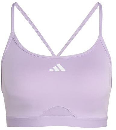adidas Women's AeroReact Training 3Stripes Bra, Powder Plum, S