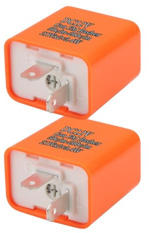 LEIBOCHAO Blinkrelais Motorrad 2 Polig 12V, 2 Stück, Elektronisch Verstellbarer Blinker, Universal Blinkerrelais, Motorrad Blinker, LED Licht für Auto/Blinker/LED Blinker
