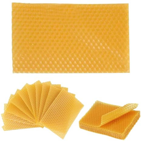 BULULUSHOP 30 Stück Bienenwachs Blatt Bienenwachs-Kerzen Bastelset Bienenwachsplatten Für Kerzen Wachsmann Reines Bienenwachs Bienenwachs Wabenplatten FüR ImkereiausrüStung, Kerzen Selber Machen