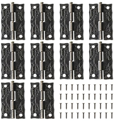 Bisagras de Metal Antiguas Bisagra de Puerta Visagras Pequeñas Bisagras de Gabinete Bisagra de Puerta Bisagras Plegables 10pcs Bisagras (10 piezas 35 x 23mm)