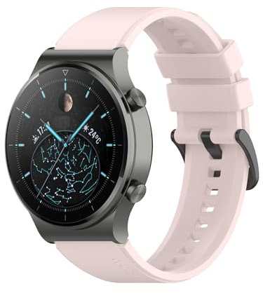 Cinturino Compatibile con Huawei Watch GT2/GT2 Pro/GT3/GT3 Pro 46mm, 22mm Silicone Cinturino per Samsung Galaxy Watch 3/46mm (Rosa)