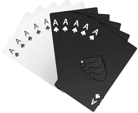 QBXMY7 Ace Of Spades Bottle Opener-Stainless Steel Credit Card Size Casino Bottle Opener for Your Wallet Pocker Cap Opener Portable Stainless Steel Can Opener (10 Pack Black & Silver)