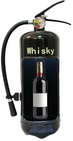 Estintore per bottiglie di vino, estintore, contenitore per vino, contenitore per vino da bar, supporto per bottiglia di vino in ferro, supporto unico a forma di estintore, per bar