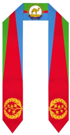 FWJZDSP Eritrea Eritreische Flagge College-Abschlussstola Doppelseitiger Schal Absolventenklasse Schal Schärpe für Ehrenabschluss High School und Abschlussfeier