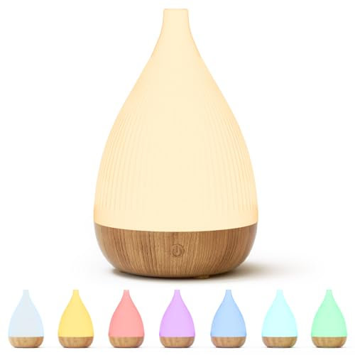 SoulOrigin Ätherisches Öl Diffusor, automatischer Wassermangelschutz Home Aromatherapie Diffusor, 8-Farben Licht und Ultra leiser Betrieb, tragbarer Home Aromatherapie Luftbefeuchter helle Farbe