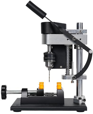 Mini Drill Press, Electric Bench Drill Press, Precision Bench Drill Machine with CNC Machining & 195PCS Accessories, Ideal for Wood, DIY Projects, Jewelry Making,Precision Drilling Tool for Home