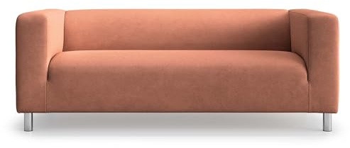 MASTERS OF COVERS Ersatzsofabezug für IKEA Klippan 2-Sitzer, Klippan 2 er Sofabezug, Loveseat, Sofa Überzug, 180 cm x 85 cm x 58 cm (Staubiges Orange, Cord)