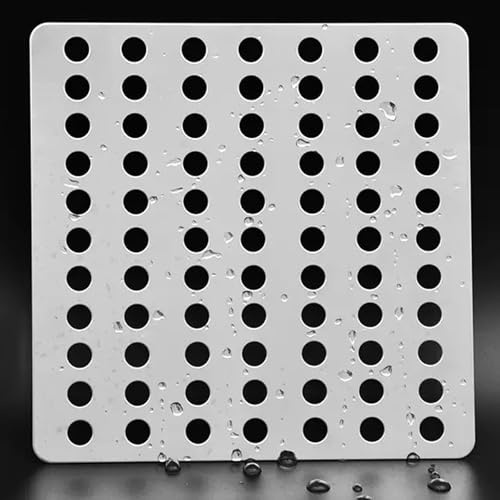 Quadratische Duschabflussabdeckung, Haarsieb, Filter, Abflussschutz, Wirbelabdeckung, 1 Stück (4 x 4 cm)