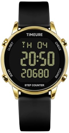 TIMEURE Pedometer Watch for Women, Step Counter for Walking No App/Phone Required Step Counter, Waterproof Fitness Calorie Tracker, Distance Tracking, Alarm, Large Digital Display Watch, TU-2509