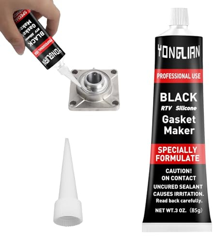 UOCAI Silicone Alte Temperature Nero 85g, Pasta Nera Guarnizioni Motore, Mastice Motore per Guarnizione Testa Cilindro, Sigillante Liquido, Resistente al Calore e All’olio per Riparazioni Auto