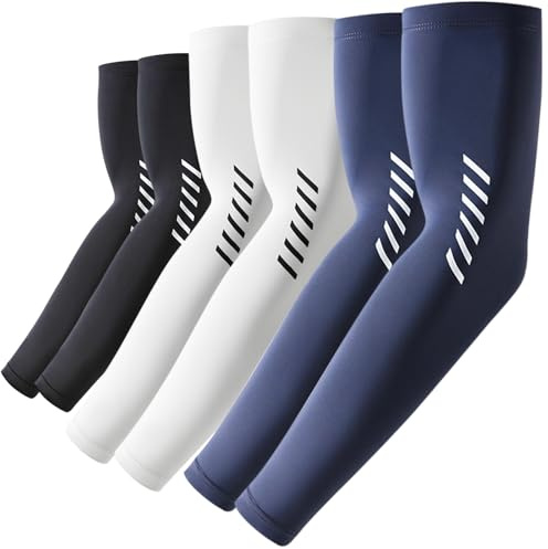 ROCK TAKIN UV Sonnenschutz Arm Sleeve für Herren Damen, UPF 50+ Kühlung Armstulpen Sommer Kompression Tattoo Armlinge Unisex Armwärmer für Radsport Basketball Golf Baseball Fußball – 3 Paar