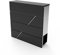 BRIEFKASTEN EDELSTAHL DESIGN POSTKASTEN ZEITUNGSFACH -ROLLE WAND STAHL/SCHWARZ 400002