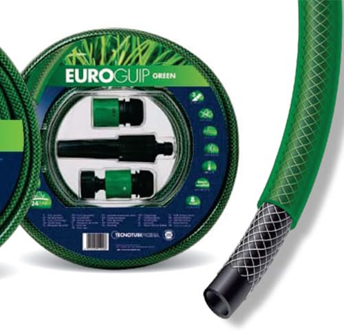 STI Kit Tubo Irrigazione Giardino Orto 1/2”(12.5mm) x 15m e Accessori Raccordi Rubinetto Verde