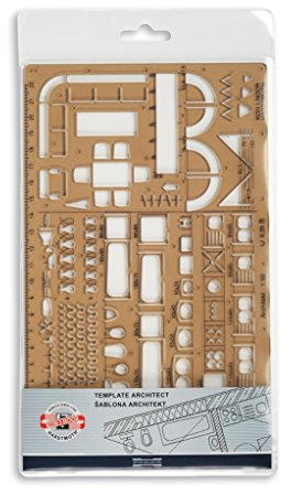 Koh-I-Noor 074921 - Schablone Architekt für technische Zeichnungen von Innenräumen, M 1:50