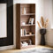 Vida Designs Cambridge 4 Tier Large Bookcase, Walnut Wooden Shelving Display Storage Unit Office Living Room Furniture
