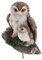 Tubayia Realistische Eule Mutter und Kind Tierfigur Gartenfigur Statue für Haus, Garten, Hof Dekoration (Braun)