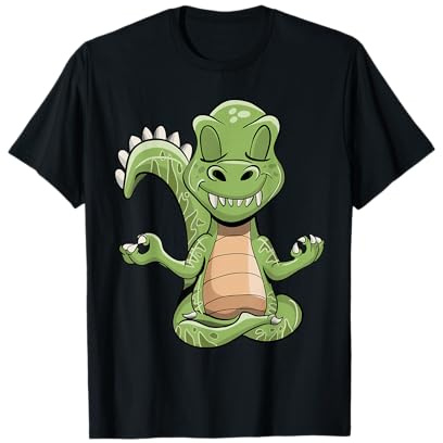 Meditierender Dinosaurier Zen Yoga Lustiges T-Rex Design T-Shirt