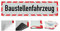 reflecto Hinweisschild „Baustellenfahrzeug“ in rot-weiß und reflektierend (RA1/A) - verschiedene Ausführungen und Maße (magnetisch, 150 mm x 500 mm)