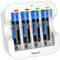 Hixon Piles AAA Rechargeable Lithium 1.5V 1100mWh, Lot de 4 Lithium AAA Batteries Rechargeables et Chargeur Rapide