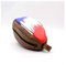 ALL SPORT VINTAGE - Trousse De Toilette Ballon de Rugby - Marron Vintage Et Drapeau Français - Cuir De Vachette - Cousu Main - Marque Française