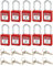 QWORK® Lockout Vorhängeschloss, 10Stk Vorhängeschlösser mit 20 Schlüssel, Rot, 38mm