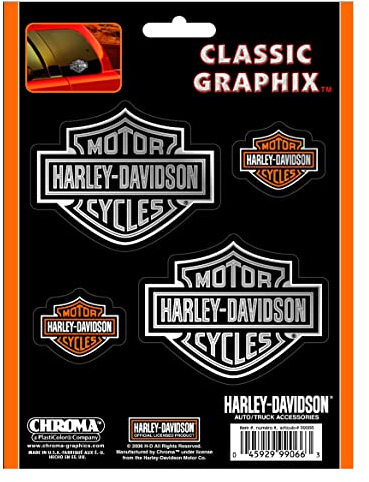 Harley-Davidson Set di 4 adesivi per moto, impermeabili, per casco da moto, auto, laptop e molto altro ancora