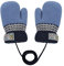 Kinder Doppel Strickhandschuhe Fäustlinge aus Wolle Fausthandschuh Halshandschuhe Plüsch Winterhandschuhe für 1-4 Jahre Kinder (Blau-E, One Size)