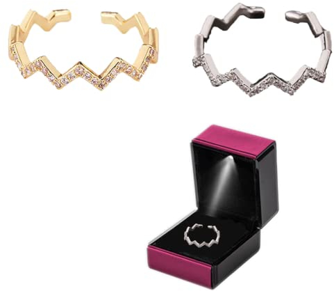 A Pair to My Daughter Highs and Lows Inspirational Ring,925 Silver Wave Pattern Ring with Zircon Inlaid,Best Gift Rings (Exquisite Packaging)