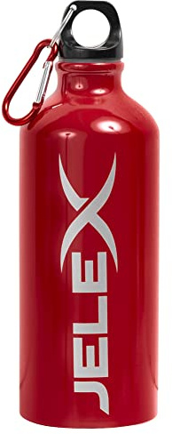JELEX Aqua Trinkflasche 600ml Wasserflasche mit dichtem Verschluss und Karabinerhaken, spülmaschinenfest, für Training, Outdoor, Freizeit und weitere Sportarten, BPA-frei rot