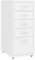 Gecheer Aktenschrank mit Rollen Rollcontainer mit 5 Schubladen Bürocontainer Schubladenschrank Büroschrank Stahlschrank Metallschrank Schrank Weiß 28x41x69 cm Metall