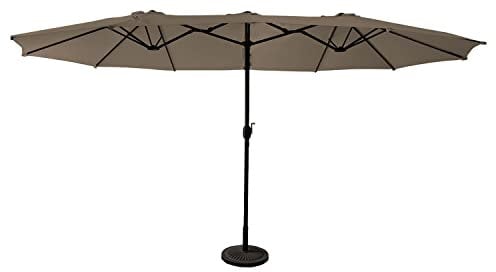 Happy Garden parasol de jardin double 2,7x4,6m LINAI taupe en acier