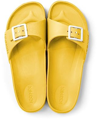 ICONIX Ciabatte Estive Donna - L'Essenziale per Mare, Casa e Piscina - Ciabatte Leggere e Confortevoli in Varie Colorazioni (Giallo, numeric_38)