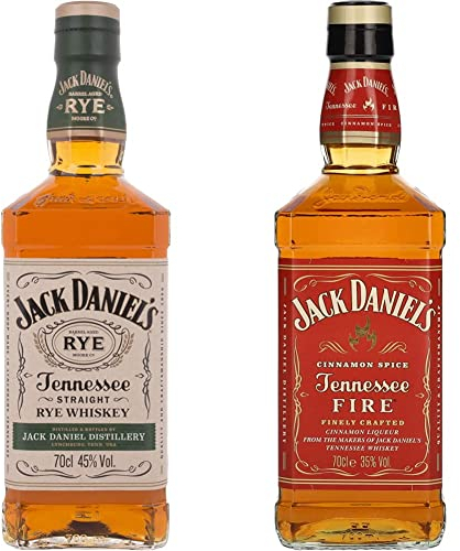 Jack Daniels Tennessee Rye, 70 cl & Fire Whiskey, 70 cl