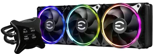 EVGA CLCx 240mm All-In-One LCD CPU Liquid Cooler, 2x 120mm PWM ARGB Fans, Intel, AMD, 5 YR Warranty, 400-HY-CX24-V1