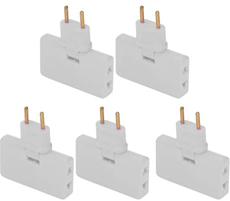 5-teiliger EU-Steckdosenkonverter, schwenkbare Steckdosenverlängerung, drehbare Mini-Verlängerungssteckeradapter, kabellose 180-Grad-Verlängerung 1 bis 3 EU-Steckeradapter 110‑250 V(Weiß)