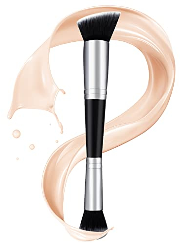 Ouligay Double Ended Makeup Brushes Foundation Makeup Brush Concealer Brush Contour Brush Kabuki Foundation Brush for Blending Liquid Sculpting Highlight Buffing Contouring Cream Cosmetics