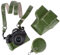 MUZIRI KINOKOO EOS R50 R100 Case - Retro PU Leather Camera Bag Cover for Canon EOS R50/R100 DSLR - Bottom Opening Version & Shoulder Strap & Storage Pocket - Green