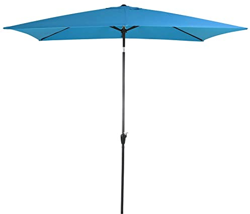 Sombrilla de jardín con rayas rojas y blancas: Sombrilla de playa grande con protección UV para parasol exterior