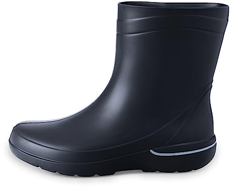 ESTRO Stivali Pioggia Donna Gomma - Stivaletti Pioggia Donna Gomma Galosce Stivali Giardino CR01 (41 EU, Nero)