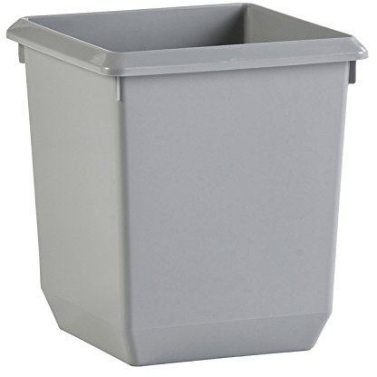 PROREGAL Viereckiger kegelförmiger Papierkorb | 21 Liter, HxBxT 31x28 x 28 m | Kunststoff | Grau