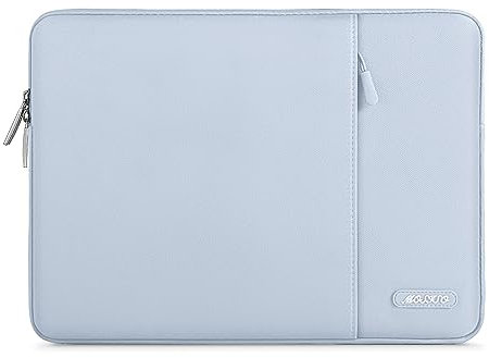 MOSISO Laptop Sleeve Hülle Kompatibel mit MacBook Air 13 Zoll M3 A3113 M2 A2681 M1 A2337 A2179 A1932/Pro 13 M2 M1 A2338 A2251 A2289 A2159 A1989,Polyester Vertikale Stil Laptoptasche, Baby Blau
