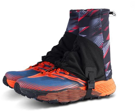 Pilipane Trail Gaiters Low Gamasche Unisex, Sanddichte Bein Trail Gamaschen, spritzwassergeschützte Outdoor Knöchelgamaschen für Männer und Frauen zum Wandern und Rucksackreisen(red)