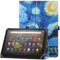HoYiXi Custodia universale per 9-10.1 tablet Fire HD 10 2021/2023 e Fire HD 10 Plus 2021/2023 con supporto e Cover per cinturino da polso per 9-10.1 Samsung Lenovo Android tablet- notte stellata