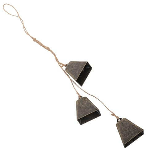 Cabilock Quadratische Glocke Weihnachtsglocke Glocke Hängende Verzierung Wandbehang Hängendes Dekor Feiertagsbaum Bel Weihnachtsfeier Glocke Kreative Glocke Windglocke Draussen Seil Eisen