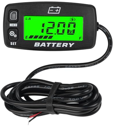 NInE-ROnG 12V 24V 36V 48V Battery Indicator LCD Battery Capacity Voltage Monitor Gauge for Lead-acid Battery, Gel Battery, Lithium Iron Phosphate Battery, Power Battery,Customized Battery Types