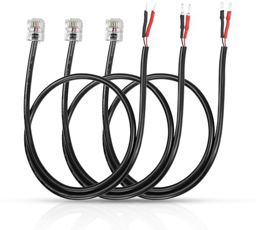XMSJSIY Radar Detector Power Cable RJ11 Rearview Mirror Plug Cord Compatible with Escort Valentine One Uniden Beltronics - 50CM/19INCH 3PCS