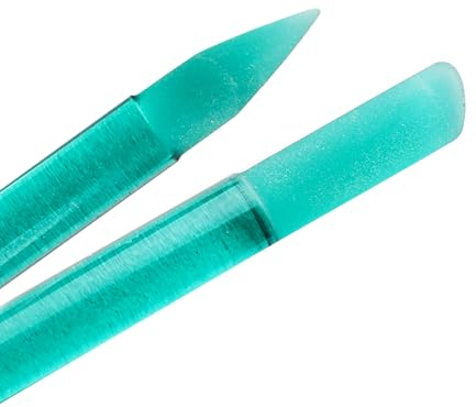 Bona Fide Beauty Spingi cuticole in vetro, 1 bastoncino per manicure verde con custodia, rimuovi cuticole a doppia estremità