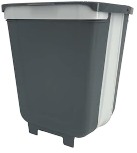 Camp4 Faltbarer Mülleimer mit Deckel, 8L, grau/weiß